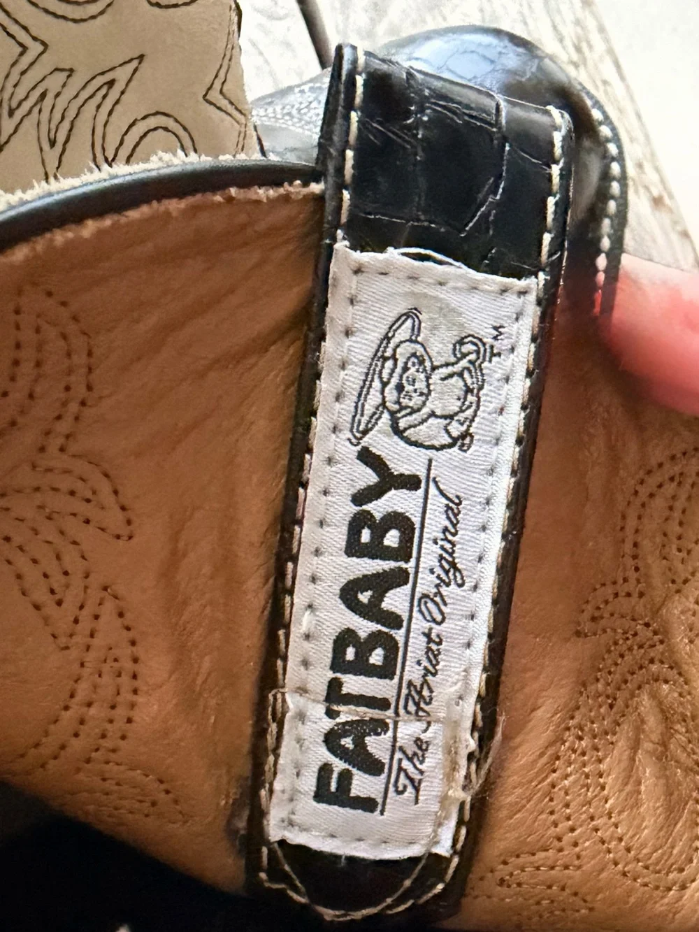 Ariat Fatbaby Kids Cowboy Boots Black Cream Western Size 6